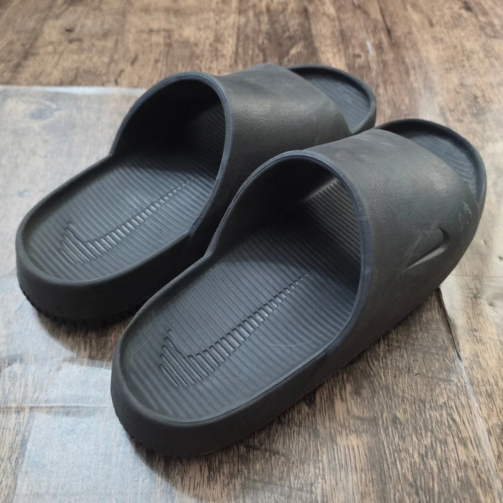 NIKE Calm Slides Men Size 13 Black Foam Slip On Sandals DX4816-001